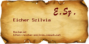Eicher Szilvia névjegykártya